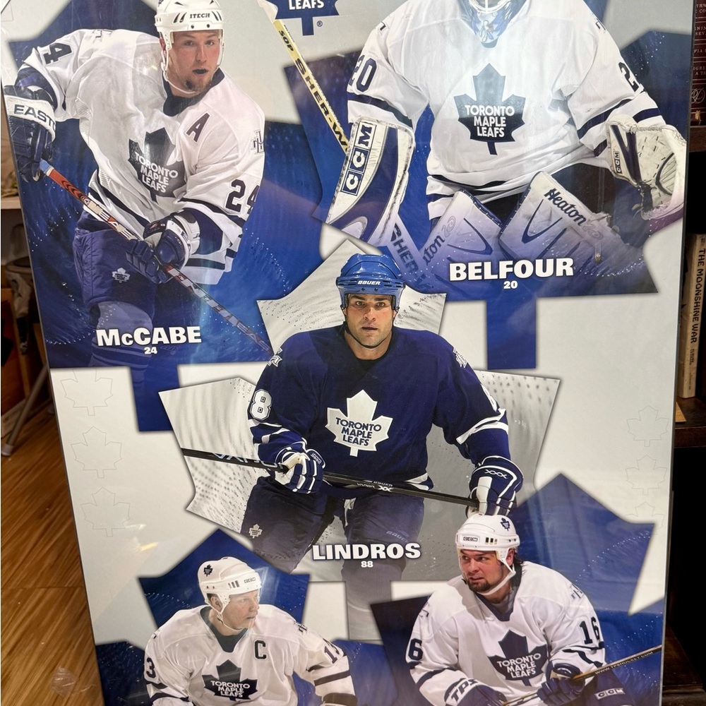 Toronto Maple Leafs Multi-Player Hockey Poster - Blue & White